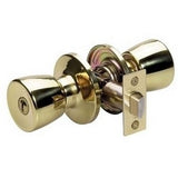 Master Lock TUO0303 | Door Lock, Keyed Different, Tulip Knob, 6-Way Adjustable Latch, Polished Brass, for Bed and Bathroom, 4 each per Box