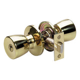Master Lock TUO0303 | Door Lock, Keyed Different, Tulip Knob, 6-Way Adjustable Latch, Polished Brass, for Bed and Bathroom, 4 each per Box