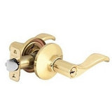Master Lock WL0103KA4 | Door Lock, Keyed Alike, Wave Lever, Adjustable Backset, Polished Brass, KW1 Cylinder, for Entry, 8 each per Box