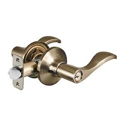 Master Lock WL0105KA4S | Wave Lever Entry Lock, Antique Brass Finish, SC1 Keyway, Keyed Alike