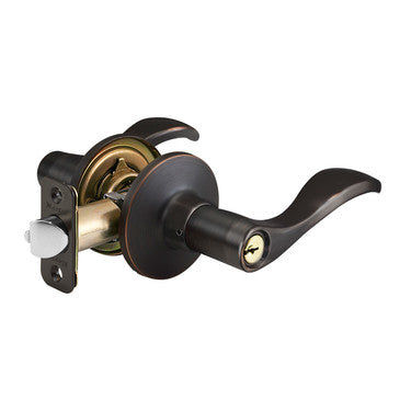 Master Lock WL0112PKA4 | Door Lock, Keyed Alike, Wave Lever, Adjustable Backset, Aged Bronze, KW1 Cylinder, for Entry, 8 each per Box