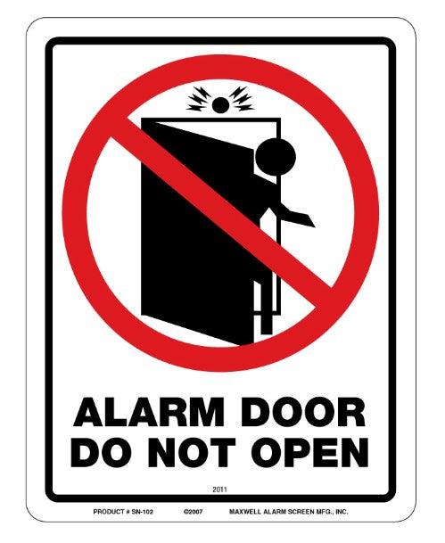 Maxwell Alarm Screen Inc SN-102-DI | Caution Sign, 11 in. x 8.5 in., Polyethylene, Red/Black on White