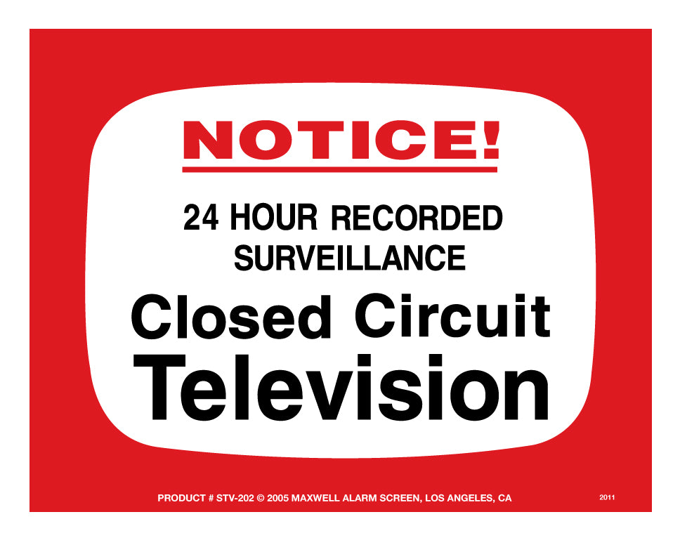 Maxwell Alarm Screen Inc STV-202-DI | Notice Sign, 11 in. x 8.5 in., Polyethylene