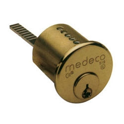 Medeco 100400H-J-26-FM-S-Y02 | Mortise Cylinder, 100400H-J, Bright Chrome (26), FM Function, Single Keyed, Y02 Key Code