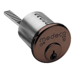 Medeco 100400H-T-13-DU-N-Y02 | Mortise Cylinder, 100400H Series, T Profile, Satin Chrome (13), DU Function, No Control Key, Y02