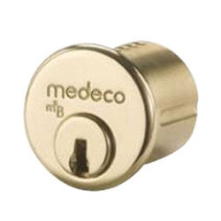 Medeco 100200-W-05-Z3-S-Z01 | Security Cylinder Lock, Mortise, Biaxial, Z3 Keyway, 1-1/8", 6-Pin, Sub Assembly, Bright Brass with Z01 Yale Cam