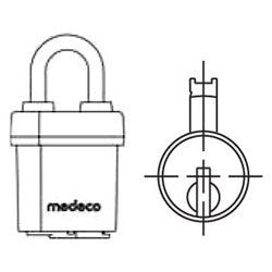 Medeco 5451500-T-06-FM-N | Rim Cylinder, 5451500 Series, T Profile, Satin Brass (06), FM Function, No Control