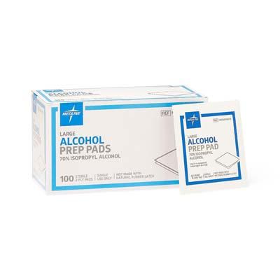 Medline Industries MDS090670 | Sterile Alcohol Prep Pads, Large
