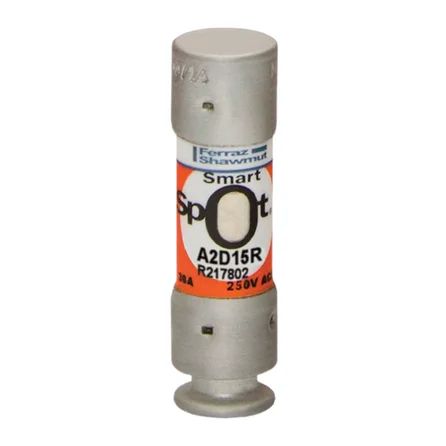 Mersen A2D15R | Fuse A2D-R - Class RK1 - Time-Delay 250VAC 250VDC 15A Ferrule SmartSpot Amp-Trap 2000