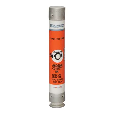 Mersen A6D20R | Fuse A6D-R - Class RK1 - Time-Delay 600VAC 600VDC 20A Ferrule SmartSpot Amp-Trap 2000