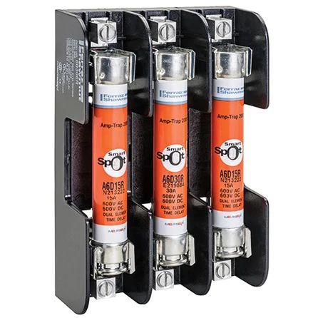 Mersen A6D20R | Fuse A6D-R - Class RK1 - Time-Delay 600VAC 600VDC 20A Ferrule SmartSpot Amp-Trap 2000
