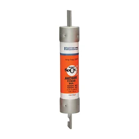 Mersen A6D90R | Fuse A6D-R - Class RK1 - Time-Delay 600VAC 600VDC 90A Blade SmartSpot Amp-Trap 2000