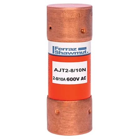 Mersen AJT2-8/10N | Fuse AJT - Class J - Time-delay 600VAC 500VDC 2.8A Ferrule Amp-Trap 2000