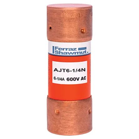 Mersen AJT6-1/4N | Fuse AJT - Class J - Time-delay 600VAC 500VDC 6.25A Ferrule Amp-Trap 2000