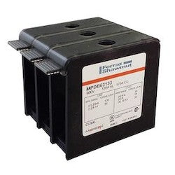 Mersen MPDB69113 | Open-Style PDB UL 1953 1000V 620A Tin-plated Aluminum - 760A 3-Pole 2 - 12 openings; 500-#4 --- #4-#14 Box to Box