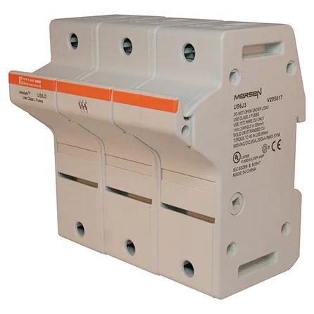 Mersen US6J3 | Fuse Holder UltraSafe™ 600VAC 600VDC Class J 60A 3-Pole Pressure Plate IP65