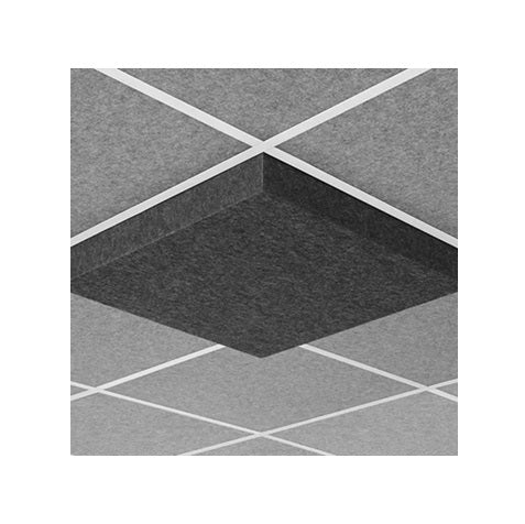 Middle Atlantic AUNV222DG2SLG | Nivo Acoustic Ceiling Tile with 2 inch Drop Profile in Silver Gray, 2 inch Drop, 9/16" Layin