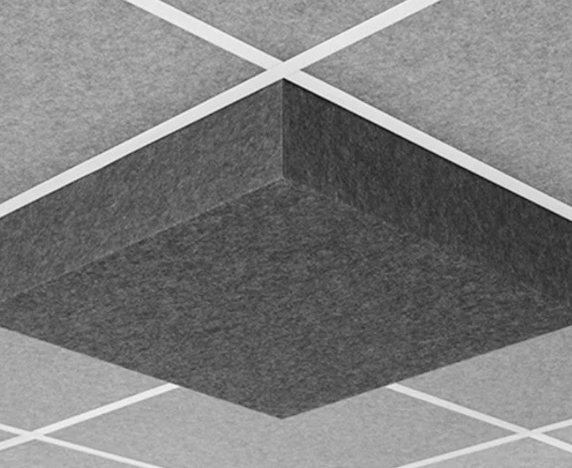 Middle Atlantic AUNV225DG1SLG | Nivo Acoustic Ceiling Tile with 5 inch Drop Profile in Silver Gray, 5 inch Drop, 15/16" Layin