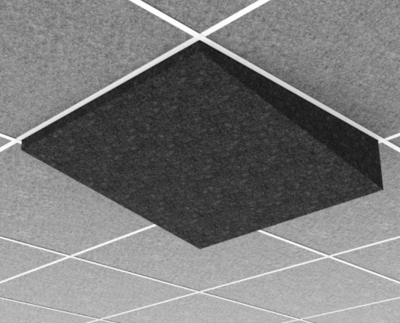 Middle Atlantic AUO22SS1G2CHG | Ori Acoustic Ceiling Tile in Charcoal Gray, Simple Slope 1, 9/16" Layin