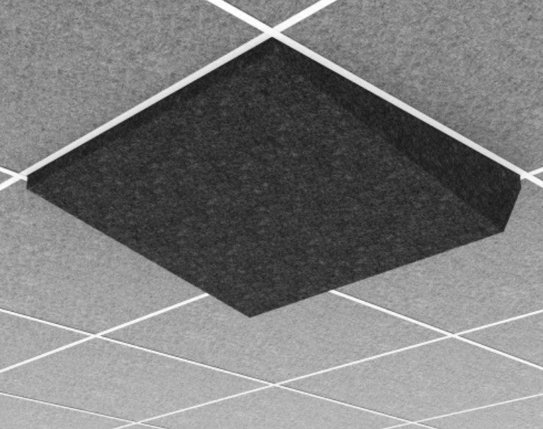 Middle Atlantic AUO22SS2G2CHG | Ori Acoustic Ceiling Tile in Charcoal Gray, Simple Slope 2, 9/16" Layin