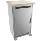 Middle Atlantic Products FMR-2027E1MS | Forum Side Cart Rack, 20RU, 27" Deep, Wilsonart Kensington Maple, Magnesium Powdercoat, Silver Gray Felt