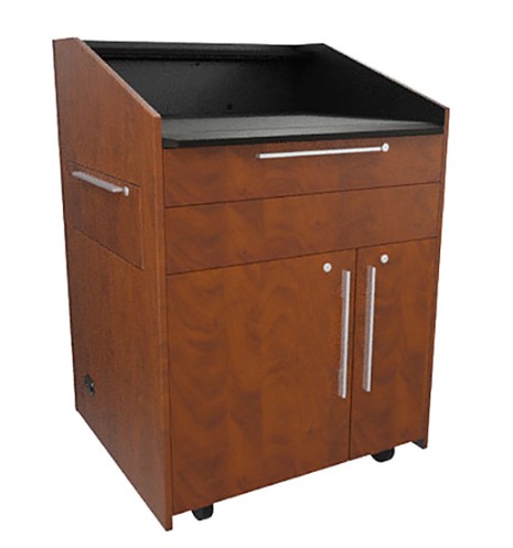 Middle Atlantic L5KBB2SFTASZP002 | Preconfigured Lectern, 33" W x 31" D x 39" H Auburn Stream, 2 Drawers