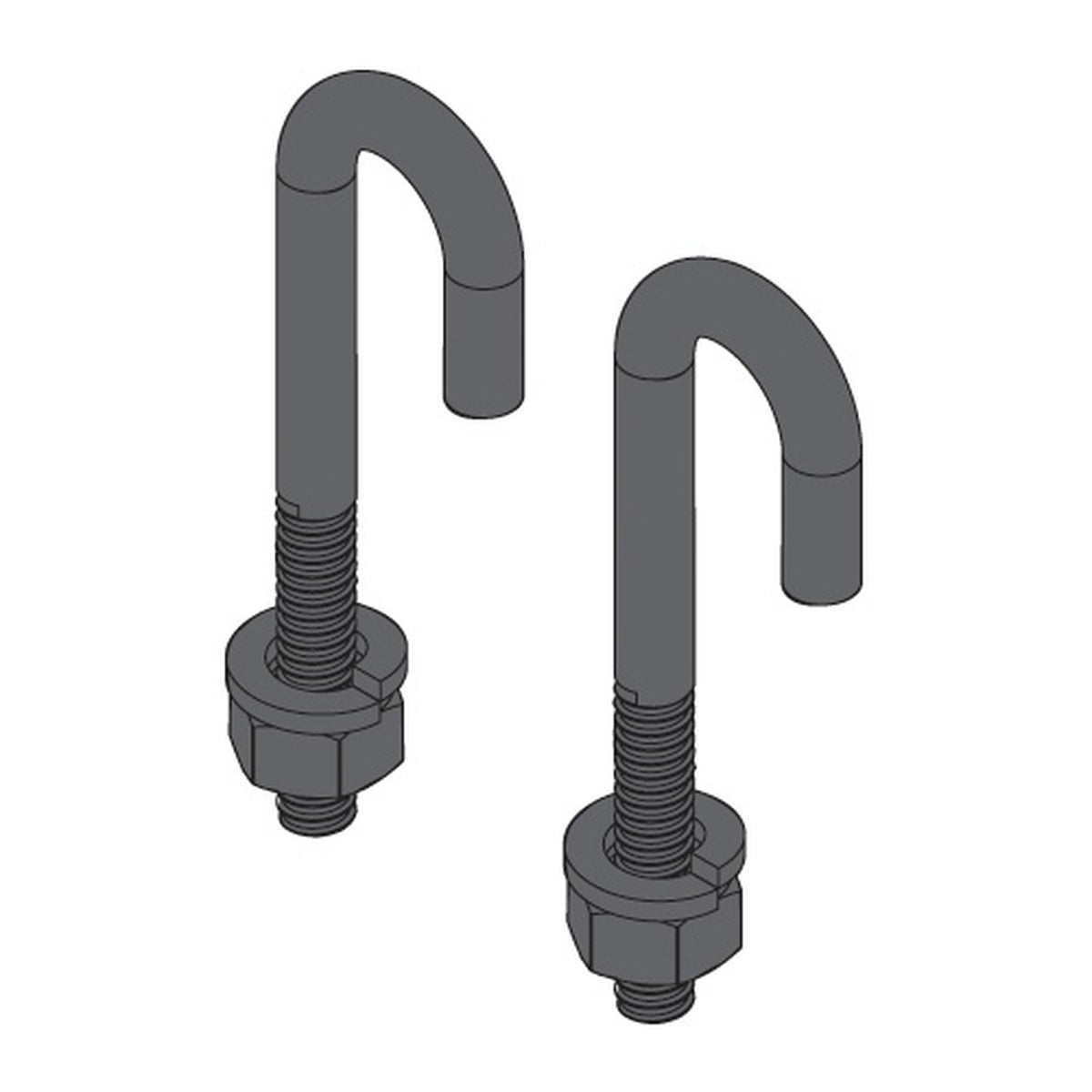 Middle Atlantic CLH-JBOLT | 5/16" J-Bolt with Nuts, 1 Pair