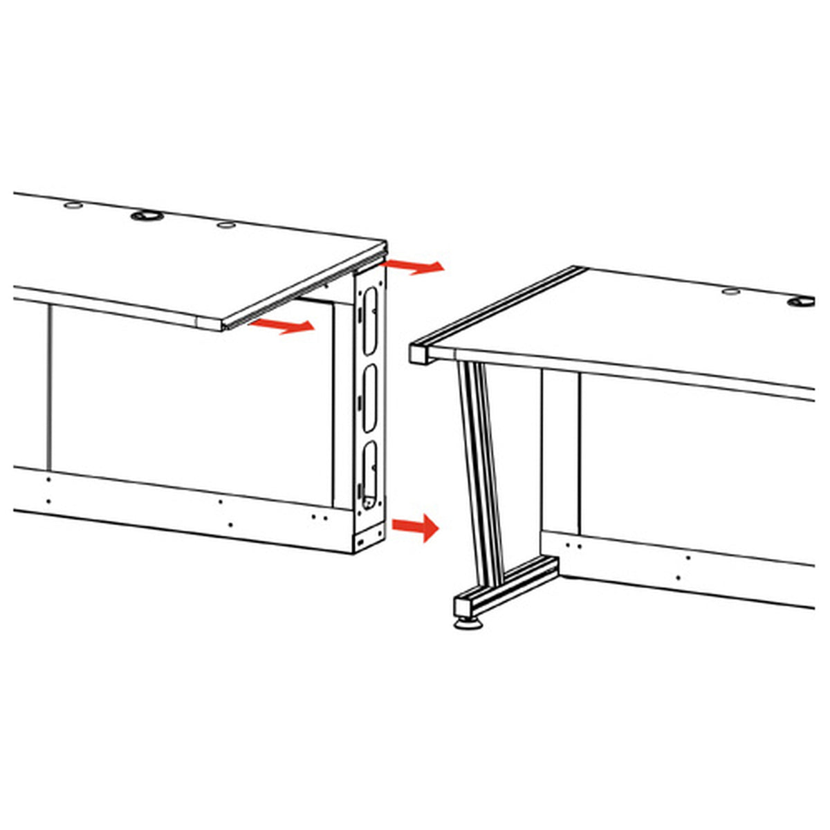 Middle Atlantic LD-6430DC-RA | 64" LCD Monitoring Desk, Add-A-Bay, DC