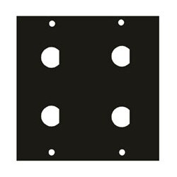 Middle Atlantic 1/2BNC4 | Ucp Module, 1/2" Diameter 4-Bnc Punchout, 3.39" Width X 0.125" Depth X 3.49" Height, Aluminum, Black Brushed And Anodized