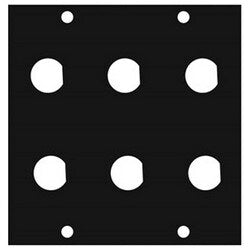 Middle Atlantic 1/2BNC6 | Ucp Module, 3.39" Width X 0.125" Depth X 3.49" Height, Aluminum, Black Brushed And Anodized, For (6) 1/2" Diameter Bnc Punchout