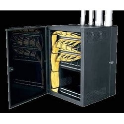 Middle Atlantic CWR-12-22SD | Cabling Wall Mount Rack, 12Ru, 200 Lb Capacity, 26" Width X 22" Depth X 24.88" Height, Steel, Black Powder Coated, With Solid Front Door