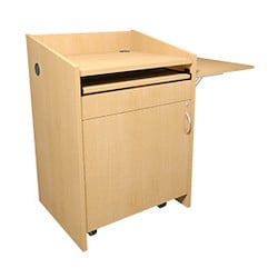 Middle Atlantic L2LDC2FCMKM | Pre-Configured L2 Series Lectern, 28" W, 25" D, With Connectivity And Flip Up Shelf