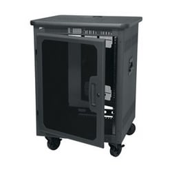 Middle Atlantic PTRK14-MDK | PTRK Series Rack, PTRK-14MDK, 25" D X 34 3/4" H Wood Top, Plexi Door