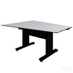 Middle Atlantic TBL-ANG-3P-SH-WB | Angle Table Series, 3 Person, Seating Height, White/Black