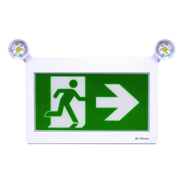 Mircom Technologies ELRM-180-2RC | LED Running Man Sign With With Adjustable Twin Spot Led Lights (Remote Capable)