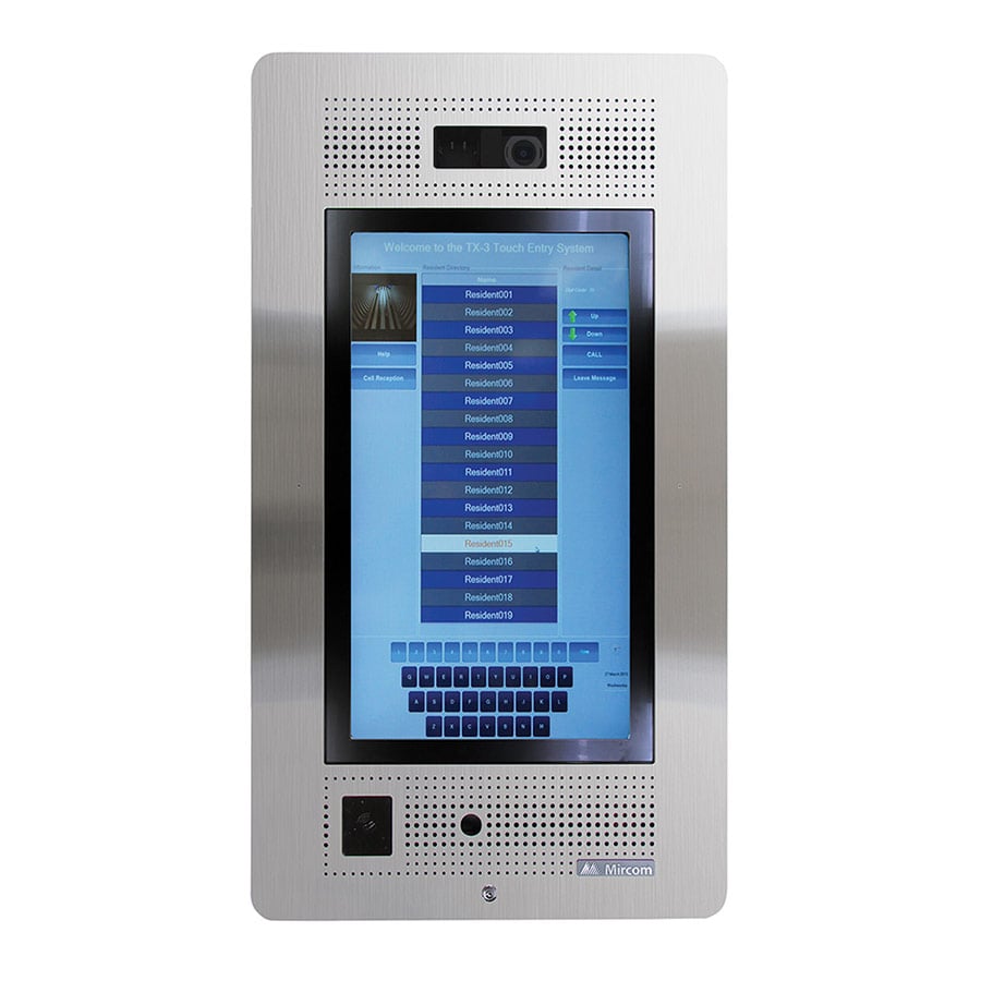 Mircom Technologies, Ltd. T3S125TW | 22? Touch screen Flush Video Intercom System