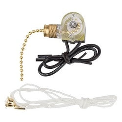 NSI Industries 75101CW | On-Off SPST Brass Pull Chain with Cord