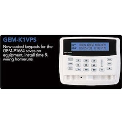 Napco Security Systems GEM-K1VPS | Custom Alpha Keypad With Voice Prompts, Ul Siren, Pet Pir &