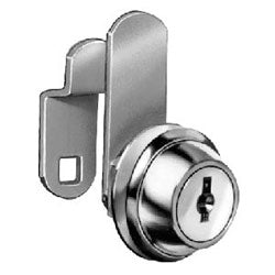 National Cabinet Lock C8051-C238A-14A | Drawer Cam Lock, Disc Tumbler, 90 Degree Cam Turn, Lipped/Overlay/Flush Mount, 7/16" Length Cylinder, Bright Nickel