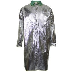 National Safety Apparel C22NJ008MD45 | CARBON ARMOUR SILVERS 13 oz. 45" Deluxe Aluminized Coat (Medium), Aluminized Para-Aramid with an OPF core