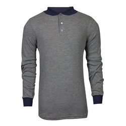 National Safety Apparel C541NGEBSLSXL | DRIFIRE Flame Resistant Long Sleeve Henley, XL, Gray