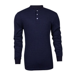 National Safety Apparel C541NNBBSLSXL | DRIFIRE Flame Resistant Long Sleeve Henley Navy XL, Navy