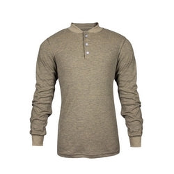 National Safety Apparel C541NTNBSLS4X | TECGEN Select FR Long Sleeve Henley, Tan, 4XL