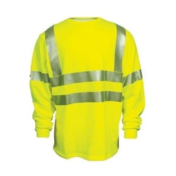National Safety Apparel C54HYLSC3MD | VIZABLE FR Long Sleeve Hi-Vis T-Shirt, Type R, Class 3, M, Fluorescent Yellow