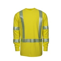 National Safety Apparel DF2-AX3-265ALS-HY-LG | DRIFIRE Performance Hi-Vis Long Sleeve FR T-Shirt, Type R, Class 3, L, Yellow