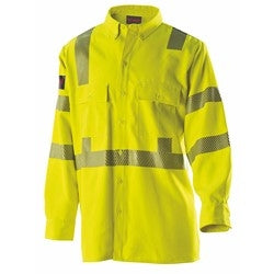 National Safety Apparel DF2-AX3-324LS-HY-MDT | DRIFIRE Hi-Vis Work Shirt, Type R, Class 3, M-T, Fluorescent Yellow