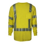 National Safety Apparel DF2-AX3-793LSP-HY-3X | DRIFIRE StrongKnit Hi-Vis Long Sleeve FR T-Shirt, Type R, Class 3, 3XL, Yellow