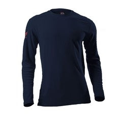 National Safety Apparel DF2-CM-265ALS-NB-SM | DRIFIRE Performance Long Sleeve Flame Resistant T-Shirt, S, Navy