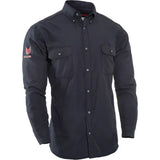 National Safety Apparel DF2-CM-450C-LS-NB-MD | DRIFIRE Flame Resistant 4.4 Work Shirt, M, Navy Blue