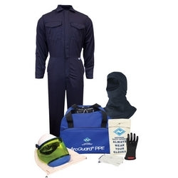 National Safety Apparel KIT2CV08B3X12 | Enespro ArcGuard 8 cal/cm2 Arc Flash Kit w/ FR Coverall w/ Balaclava, 3XL, Glove Size 12